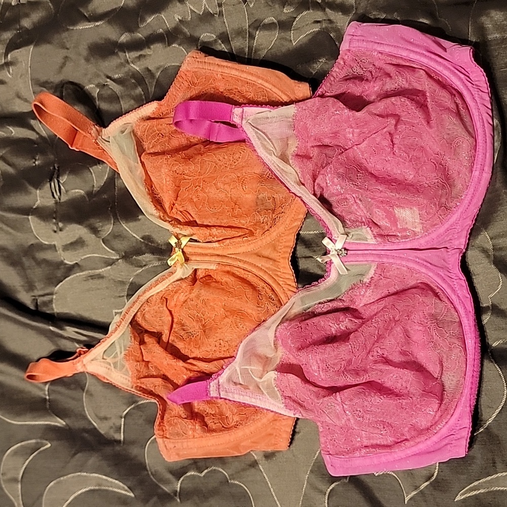 Set of 2 retro chic bras